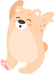 Cheerful bear flat icon Christmas childish animal