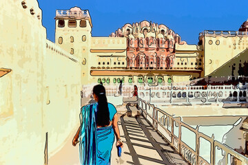 The Hawa Mahal is a palace in the city of Jaipur, India