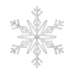 3D silver snowflake illustration. PNG with transparent background.	