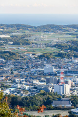 愛知県田原市　蔵王山から見た田原市の町並み
