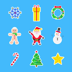 Christmas and New Year sticker set 