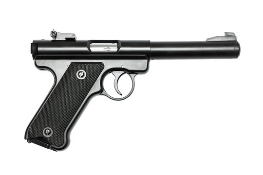 Old fashion pistol handgun weapon transparent