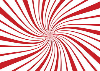 Fototapeta premium Sweet red white candy abstract spiral background. Christmas celebration holiday design. Vector illustration