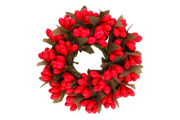 Small red holiday wreath isolated on transparency  photo png file