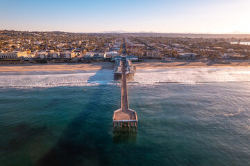 Pier at Mission Beach in San Diego in the Early Morning