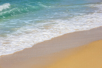 Fototapeta na wymiar View of beautiful seashore on summer day, closeup