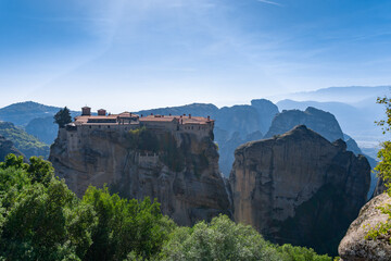 view of the Varlaam Monastery and landscape of Meteora