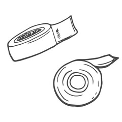 doodle line vector illustration of scotch tape