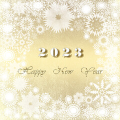 Fototapeta na wymiar Elegant shiny New Year background with place for text, light snow. Greeting card, party invitation.