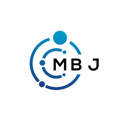 Obraz na płótnie Canvas MBJ letter technology logo design on white background. MBJ creative initials letter IT logo concept. MBJ letter design.