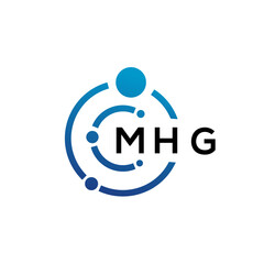 MHG letter technology logo design on white background. MHG creative initials letter IT logo concept. MHG letter design.