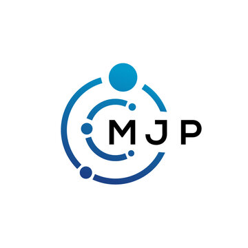 MJP letter technology logo design on white background. MJP creative initials letter IT logo concept. MJP letter design.