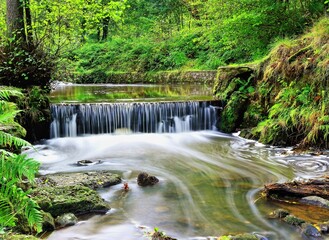 Cannop Pond Waterfall Forest Of Dean