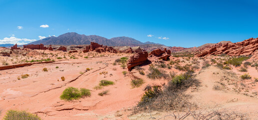 red rock formations in cafayate, argentina