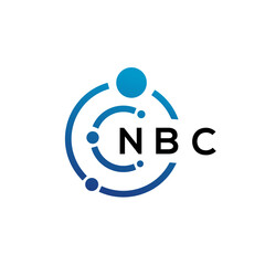 Obraz na płótnie Canvas NBC letter technology logo design on white background. NBC creative initials letter IT logo concept. NBC letter design.