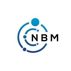 Fototapeta na wymiar NBM letter technology logo design on white background. NBM creative initials letter IT logo concept. NBM letter design.