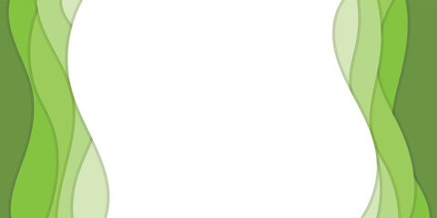 フレーム素材_ウェーブ_緑