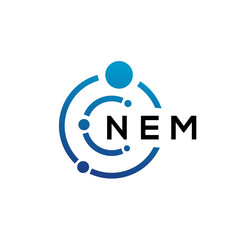 NEM letter technology logo design on white background. NEM creative initials letter IT logo concept. NEM letter design.