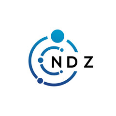 NDZ letter technology logo design on white background. NDZ creative initials letter IT logo concept. NDZ letter design.