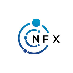 NFX letter technology logo design on white background. NFX creative initials letter IT logo concept. NFX letter design.