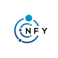 NFY letter technology logo design on white background. NFY creative initials letter IT logo concept. NFY letter design.