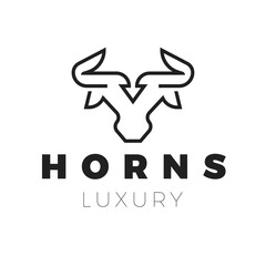 Outline Arrow Bull Head Logo Template