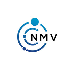 NMV letter technology logo design on white background. NMV creative initials letter IT logo concept. NMV letter design.