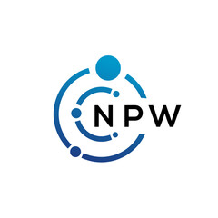 NPW letter technology logo design on white background. NPW creative initials letter IT logo concept. NPW letter design.