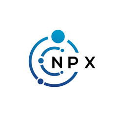 NPX letter technology logo design on white background. NPX creative initials letter IT logo concept. NPX letter design.