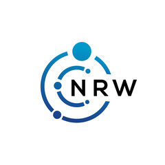 NRW letter technology logo design on white background. NRW creative initials letter IT logo concept. NRW letter design.