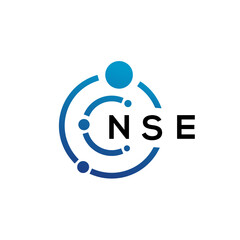 Fototapeta na wymiar NSE letter technology logo design on white background. NSE creative initials letter