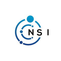 NSI letter technology logo design on white background. NSI creative initials letter IT logo concept. NSI letter design.
