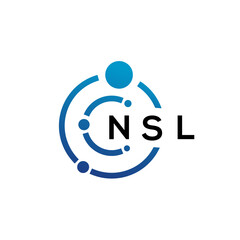 NSL letter technology logo design on white background. NSL creative initials letter IT logo concept. NSL letter design.