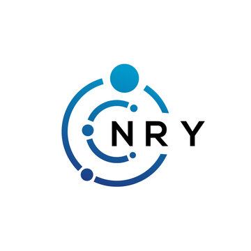 NRY letter technology logo design on white background. NRY creative initials letter IT logo concept. NRY letter design.