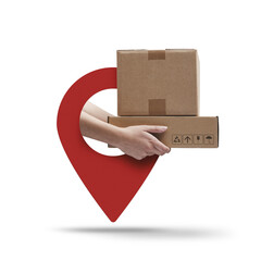 Express delivery service and delivery tracking - 548196218