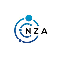 NZA letter technology logo design on white background. NZA creative initials letter IT logo concept. NZA letter design.