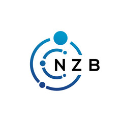 NZB letter technology logo design on white background. NZB creative initials letter IT logo concept. NZB letter design.