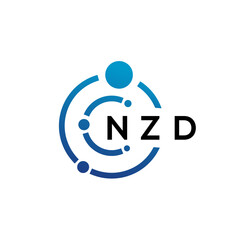 NZD letter technology logo design on white background. NZD creative initials letter IT logo concept. NZD letter design.