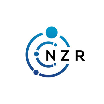 NZR letter technology logo design on white background. NZR creative initials letter IT logo concept. NZR letter design.