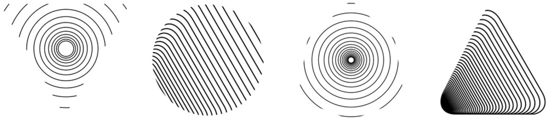 Set of impossible shapes. Optical Illusion.Minimal geometric logo on transparent background. PNG image - obrazy, fototapety, plakaty
