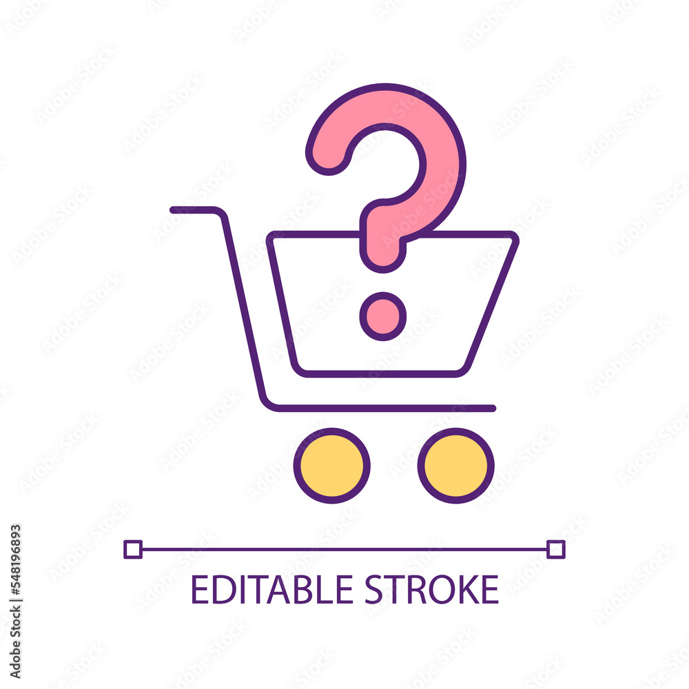 Poster online shopping problem rgb color icon. basket error. customer experience. ecommerce company. intern