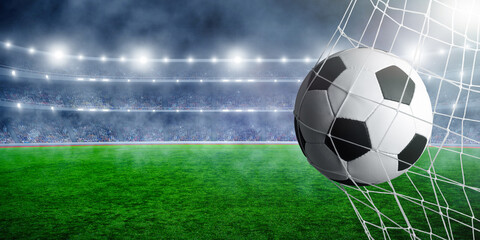 Soccer ball in the net