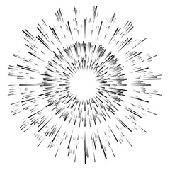 Obraz premium Vintage Sunburst, Black and White Sun Vector Icon, Bursting Sun Rays, Star Pictograph, Speed Lines