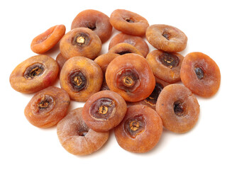 dried persimmon on white background 