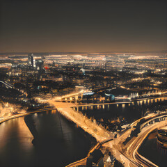 Fototapeta na wymiar 都会の夜景のイラスト