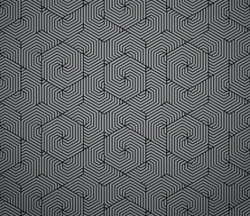 Fototapeta premium Abstract geometric pattern with stripes, lines. Seamless vector background. Black and gray ornament. Simple lattice graphic design