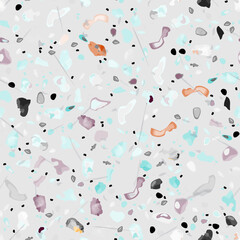 Terrazzo Texture Vector. Flooring Seamless Pattern