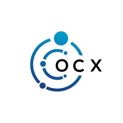 OCX letter technology logo design on white background. OCX creative initials letter IT logo concept. OCX letter design.