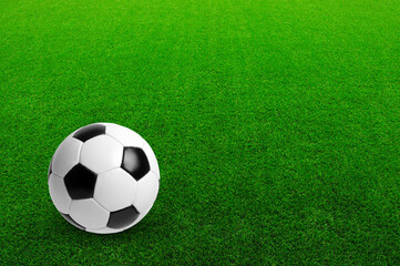 Fototapeta na wymiar Soccer ball on the green grass