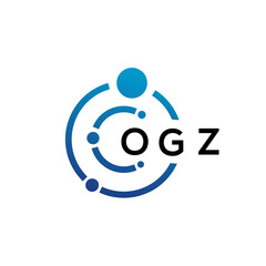 OGZ letter technology logo design on white background. OGZ creative initials letter IT logo concept. OGZ letter design.